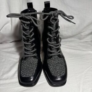 Antonio Melani Tony Lace Up & Zip Ankle Boots‎ Black Women Size 7 M